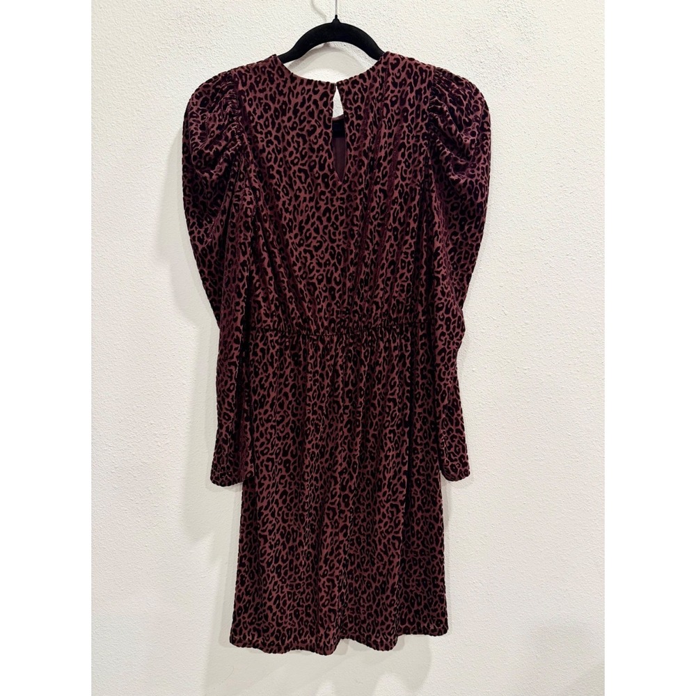 Express Velvet Burnout Leopard Animal Print Dress Women's S Chic Holiday Party - Picture 2 of 6